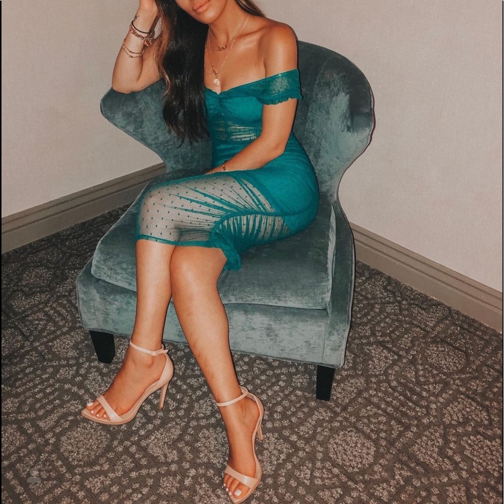 House of Harlow Revolve 1960 aquamarine dress